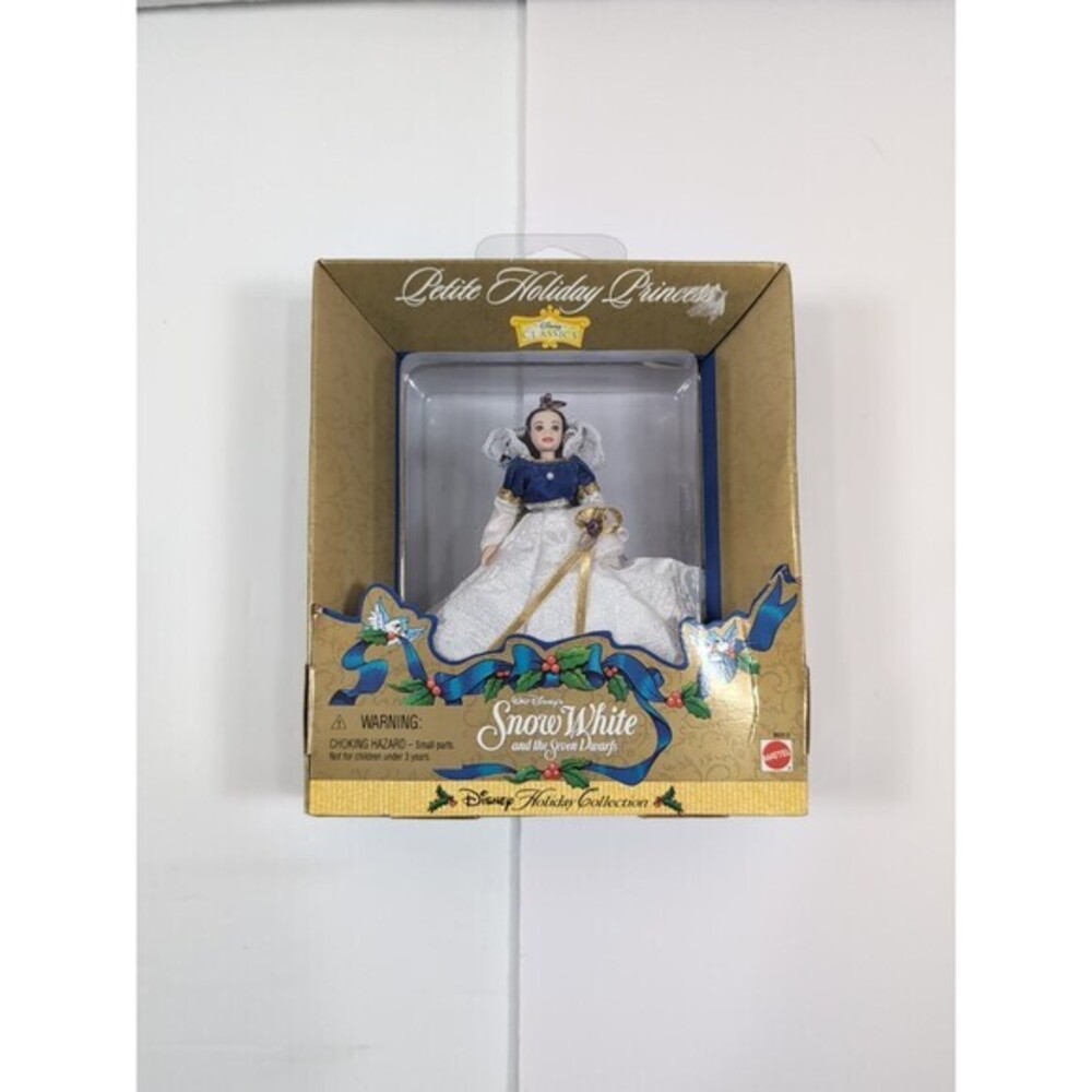 Mattel Disney Snow White 4" Christmas Collection Doll and‎ Stand 1998 New in Box